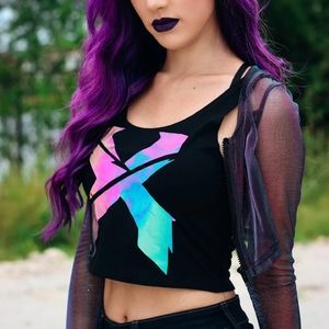 iHeartRaves Mesh Crop Hoodie